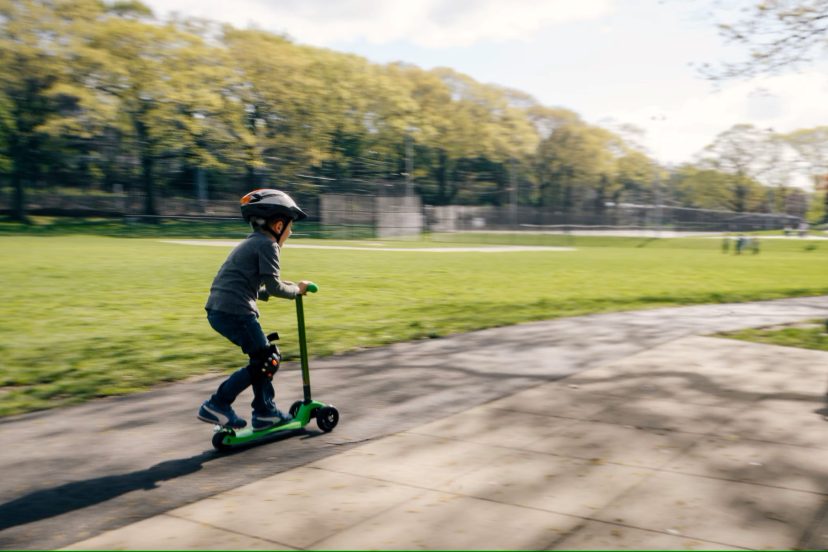 green electric scooter