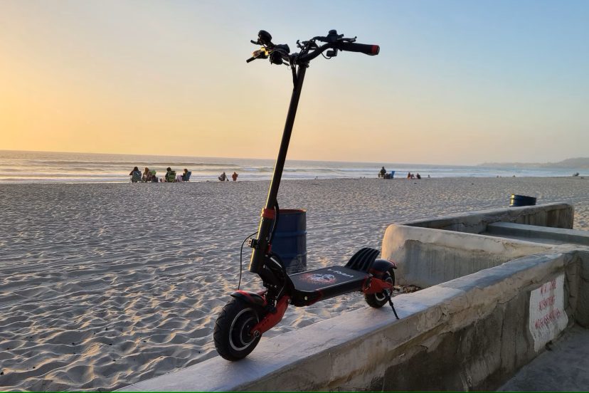 electric scooter in the beach