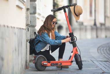 orange electric scooter