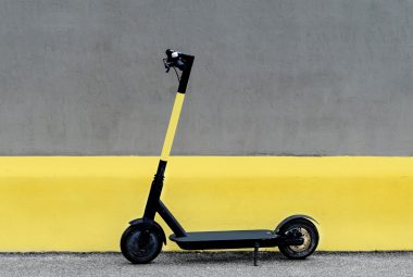 yellow electric scooter