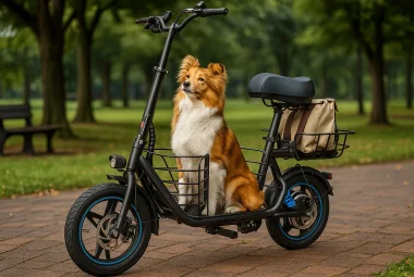 gyroor electric scooter with pet basket
