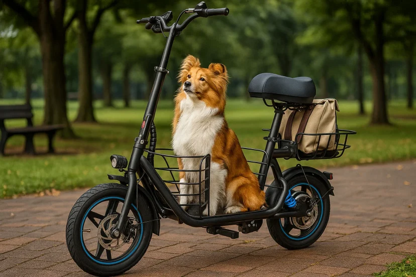 gyroor electric scooter with pet basket